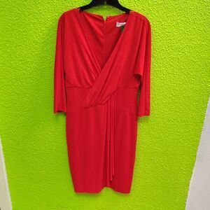 Trina Turk Vibrant Red Long Sleeve Dress
